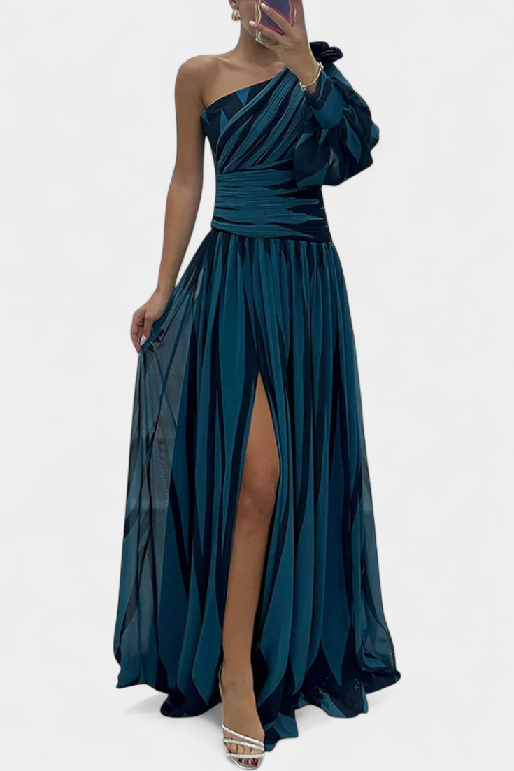Raelyn | Women’s Sophisticated One-Shoulder Slit Maxi Dress