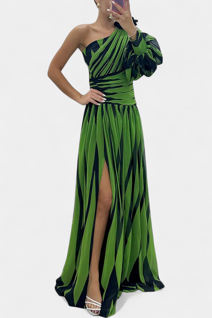 Raelyn | Women’s Sophisticated One-Shoulder Slit Maxi Dress