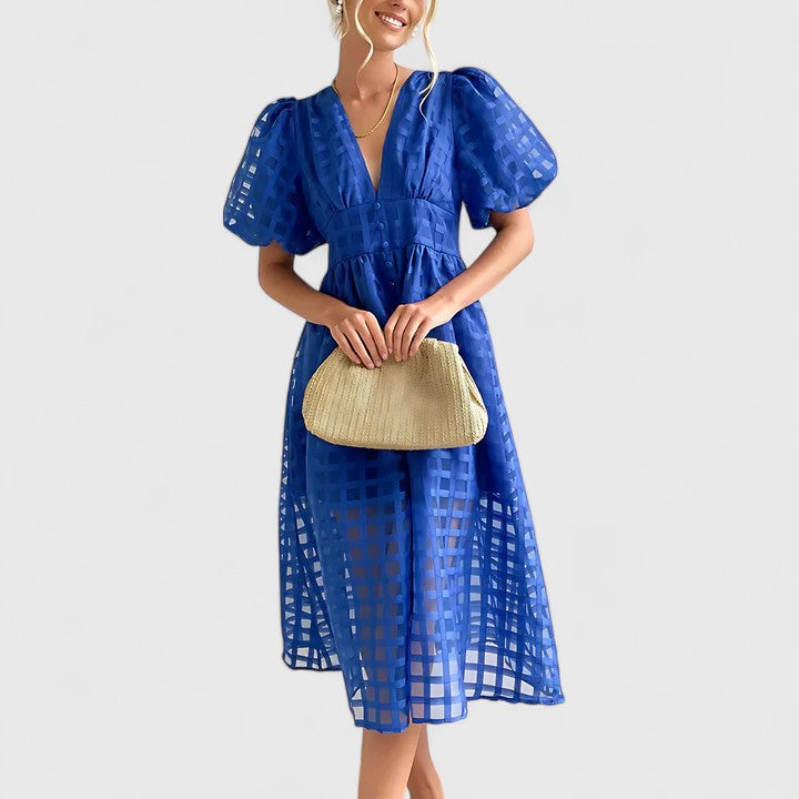 Queen | Women’s Elegant Eyelet Midi Dress