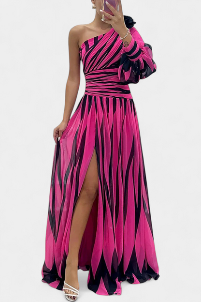 Raelyn | Women’s Sophisticated One-Shoulder Slit Maxi Dress