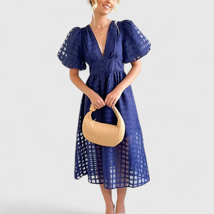 Queen | Women’s Elegant Eyelet Midi Dress