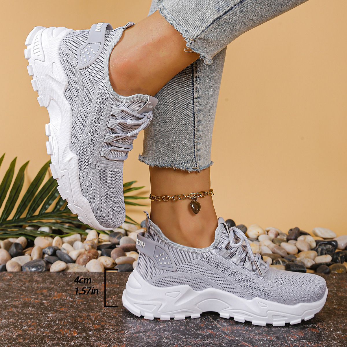Everly | Women’s Orthopedic Breathable Lace Up Sneakers