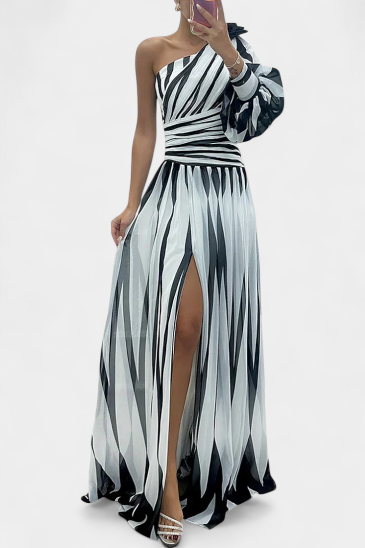 Raelyn | Women’s Sophisticated One-Shoulder Slit Maxi Dress