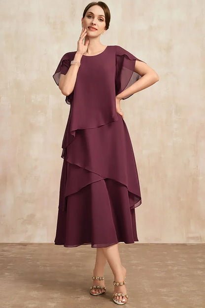 Violetta | Women’s Classic Layered Chiffon Midi Dress
