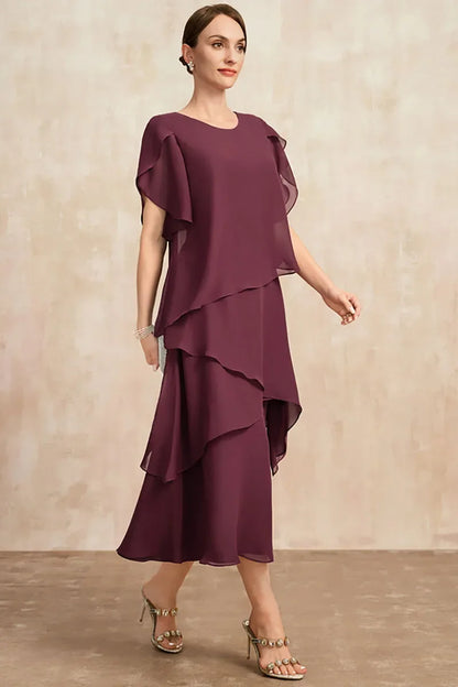 Violetta | Women’s Classic Layered Chiffon Midi Dress