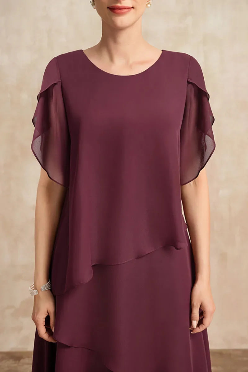 Cali | Women’s Soft Layered Chiffon Midi Dress