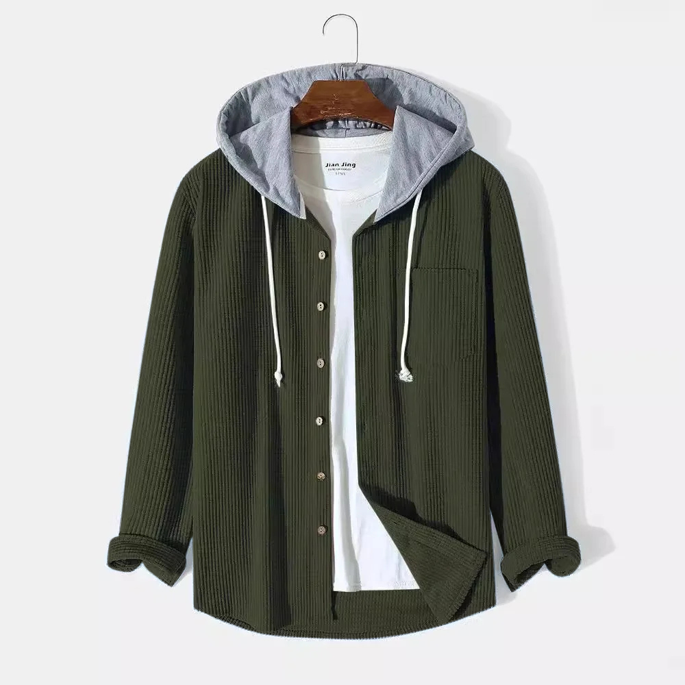 Merrick | Men’s Corduroy Button-Up Hoodie