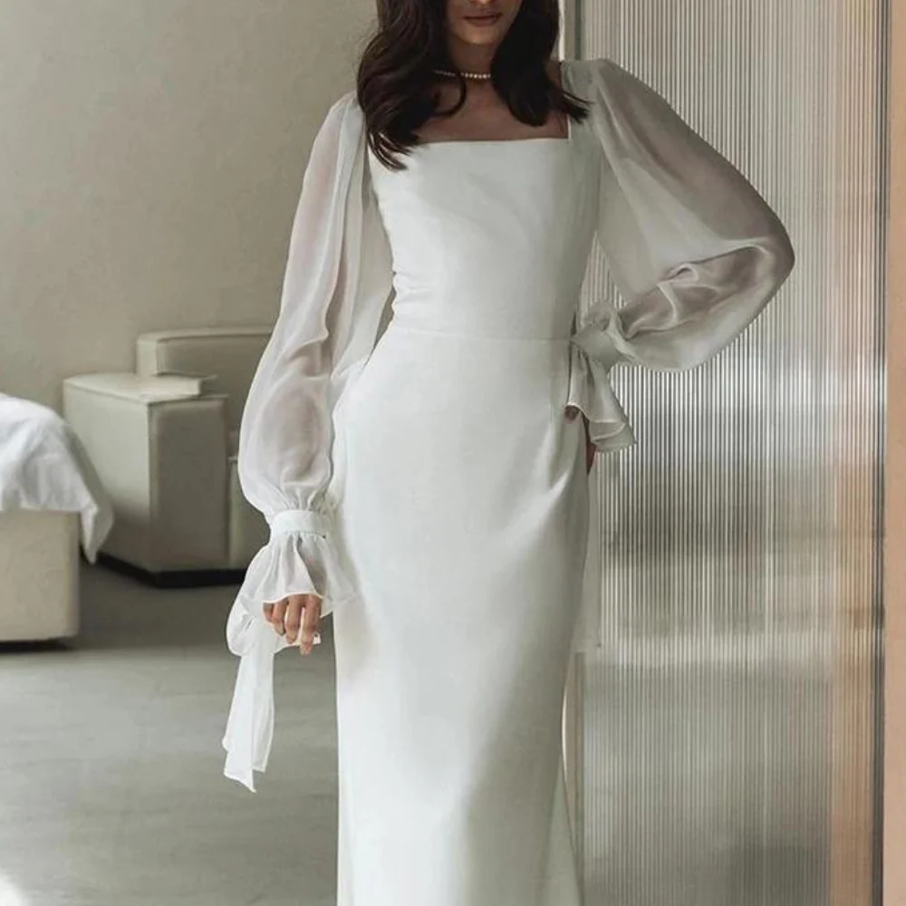 Peyton | Women’s Elegant Maxi Dress with Sheer Long Sleeves
