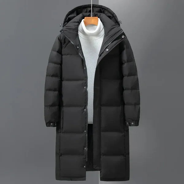 Brooks | Men’s Long Hooded Jacket with Quilted Insulated Design