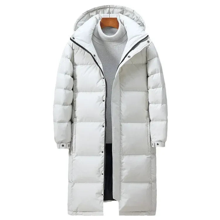 Brooks | Men’s Long Hooded Jacket with Quilted Insulated Design