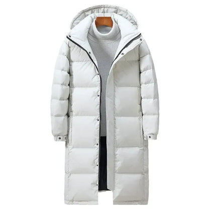 Brooks | Men’s Long Hooded Jacket with Quilted Insulated Design