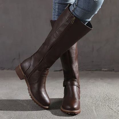 Greorgette | Women’s Knee-High Buckled Riding Boots