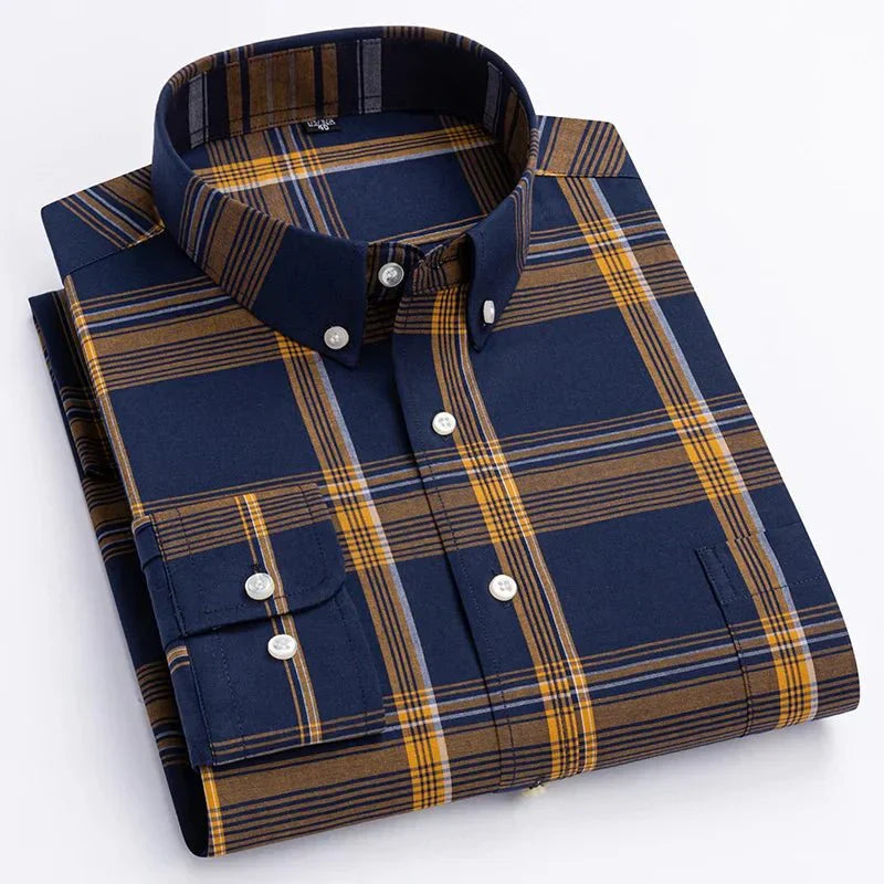 Gavin | Men’s Plaid Button-Up Shirt with Classic Collar
