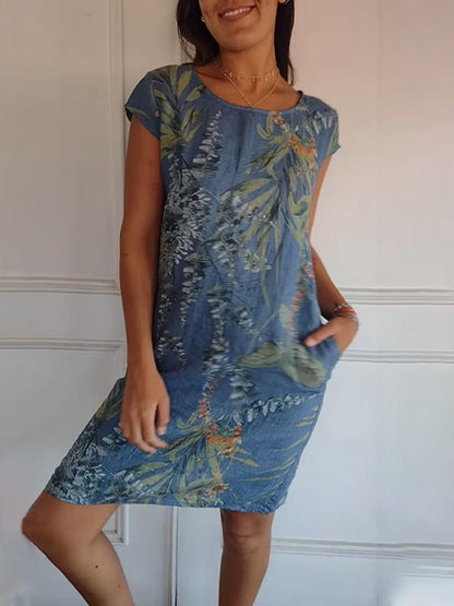 Kendra | Women’s Casual Leaf Print Summer Dress