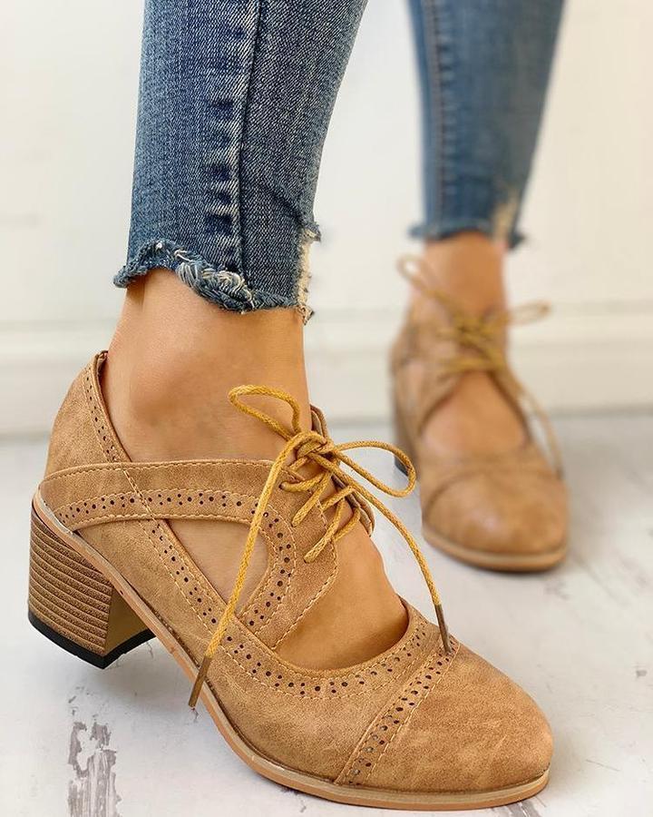 Briarose | Women’s Heeled Lace-Up T-Strap Orthopedic Shoes