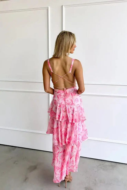 Isadora | Women’s Elegant Floral Tiered Maxi Dress