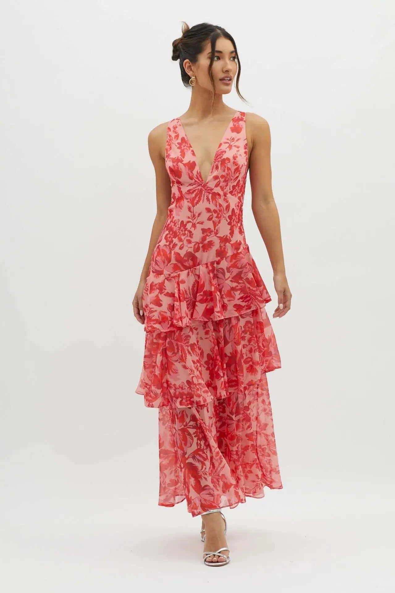 Isadora | Women’s Elegant Floral Tiered Maxi Dress