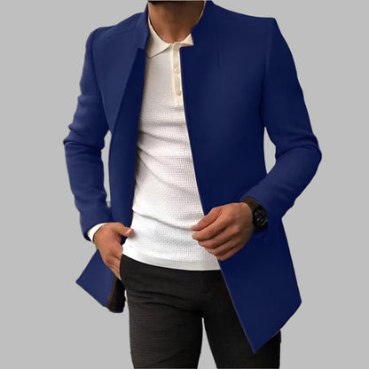 Gideon | Men’s Collarless Open-Front Coat