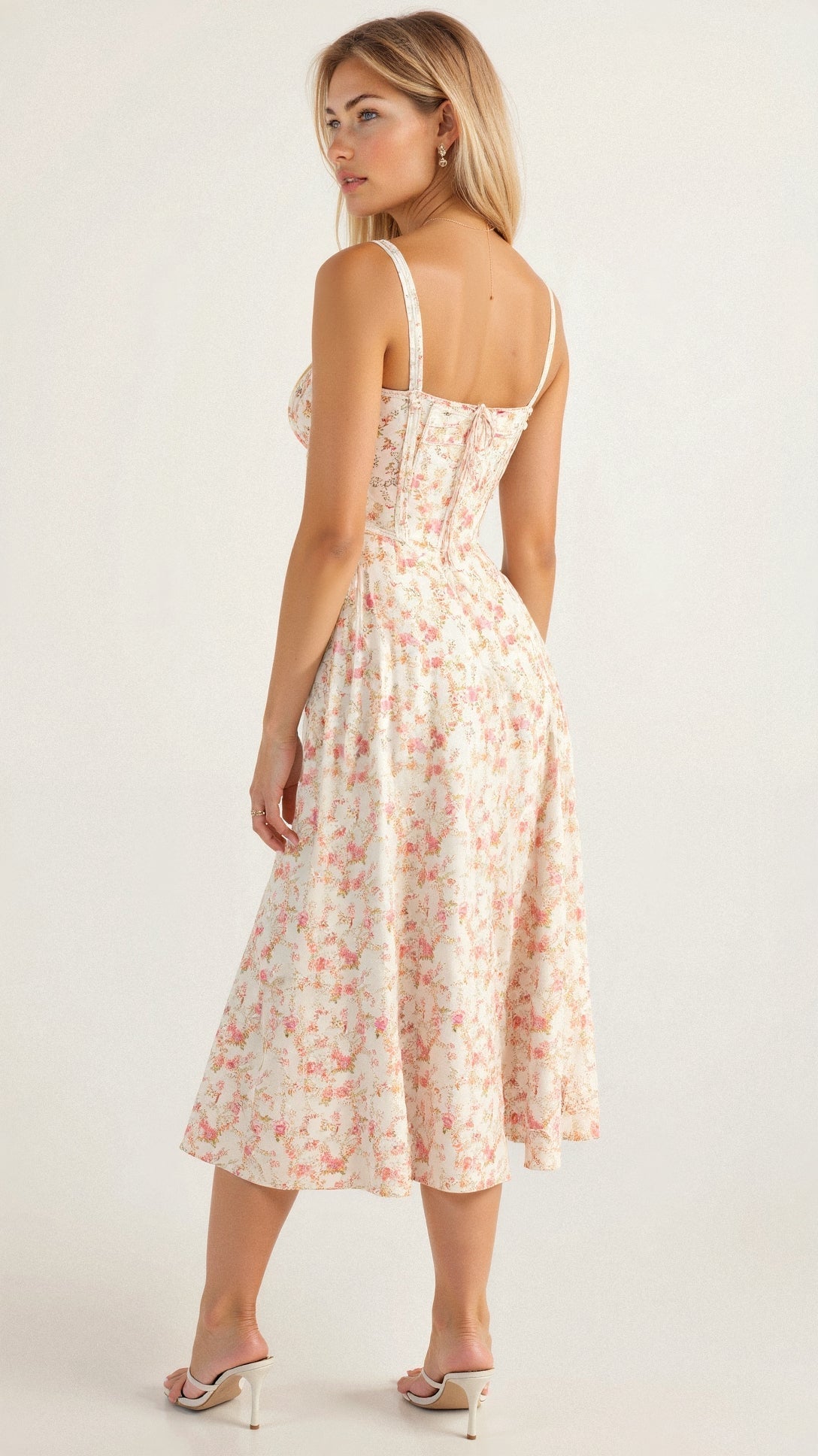Sutter | Women’s Floral Chic Corset Summer Midi Dress
