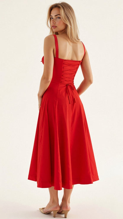 Sutter | Women’s Floral Chic Corset Summer Midi Dress
