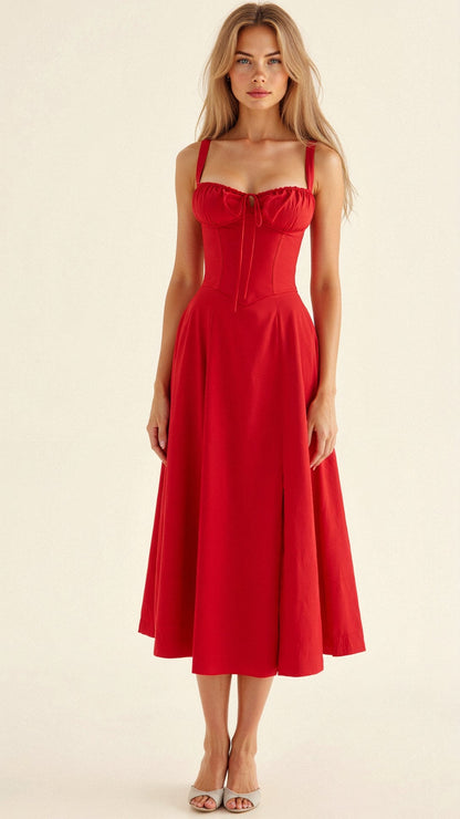Sutter | Women’s Floral Chic Corset Summer Midi Dress