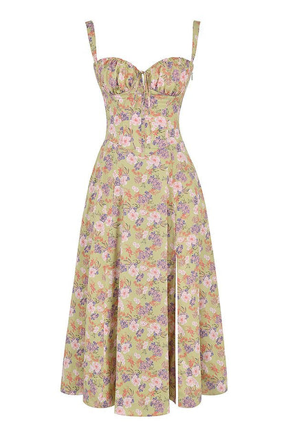 Sutter | Women’s Floral Chic Corset Summer Midi Dress