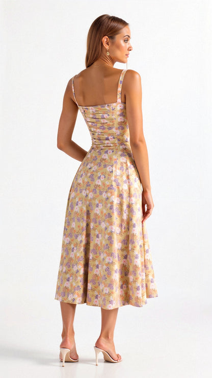 Sutter | Women’s Floral Chic Corset Summer Midi Dress