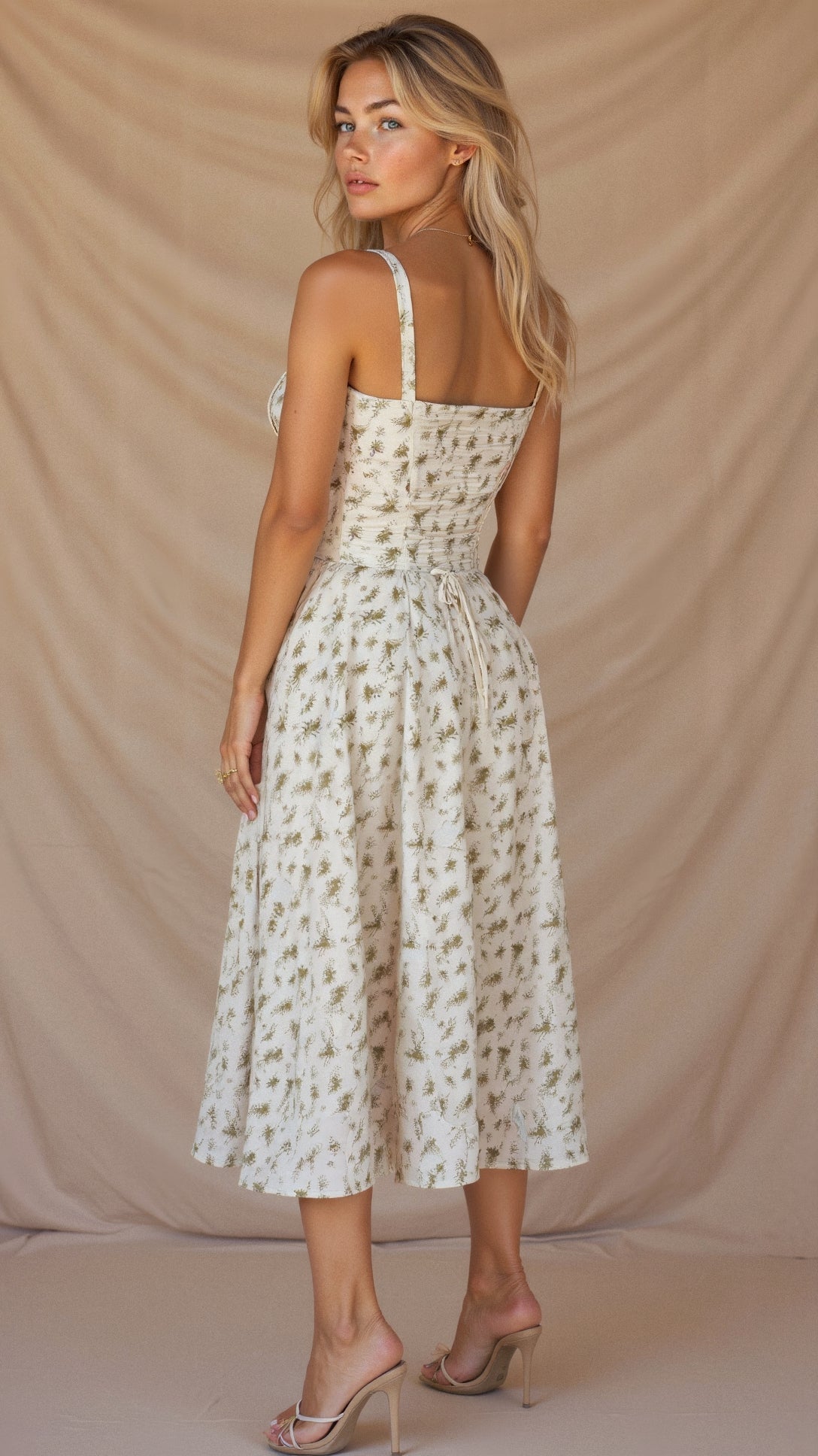 Sutter | Women’s Floral Chic Corset Summer Midi Dress