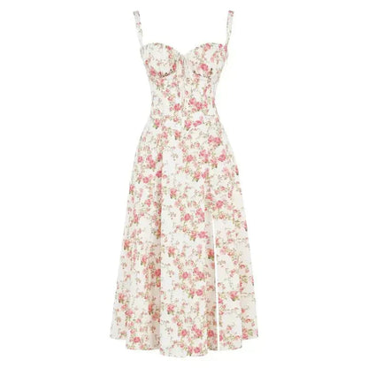 Sutter | Women’s Floral Chic Corset Summer Midi Dress