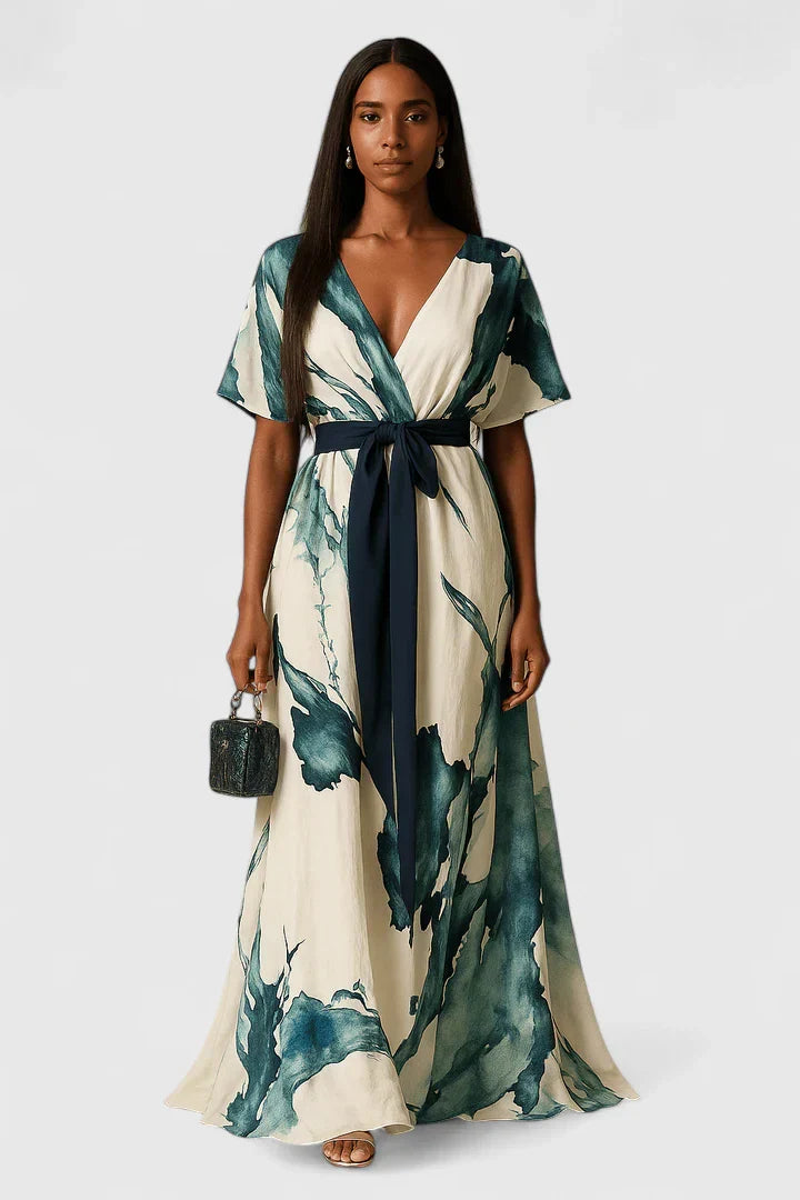 Zarevia | Women’s Printed Wrap Maxi Dress