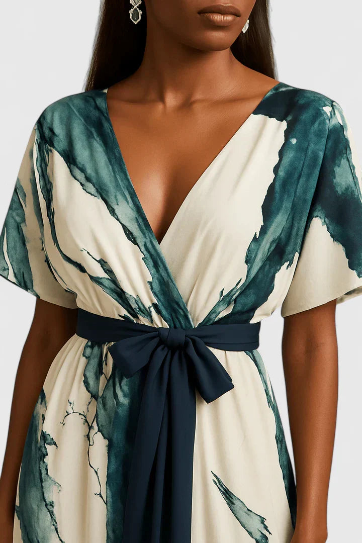 Zarevia | Women’s Printed Wrap Maxi Dress