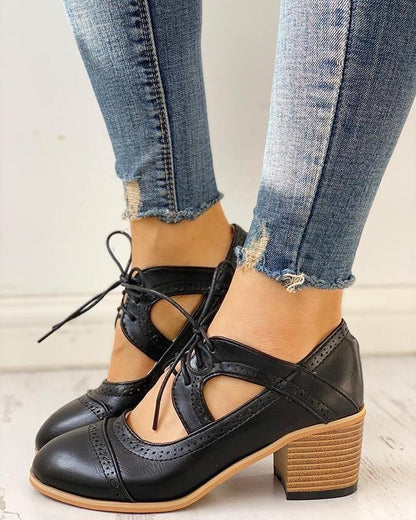 Briarose | Women’s Heeled Lace-Up T-Strap Orthopedic Shoes