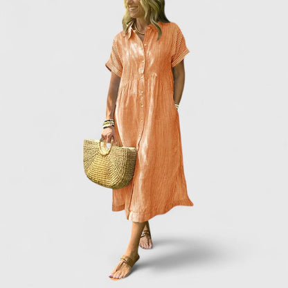 Adria | Women’s Striped Button-Front Dress