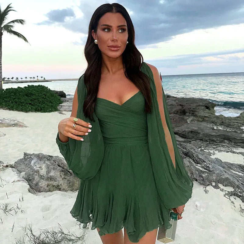 Aubrielle | Women’s Summer Long Sleeve Mini Dress