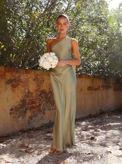 Lorelei | Women’s Spring One-Shoulder Flowy Maxi Dress