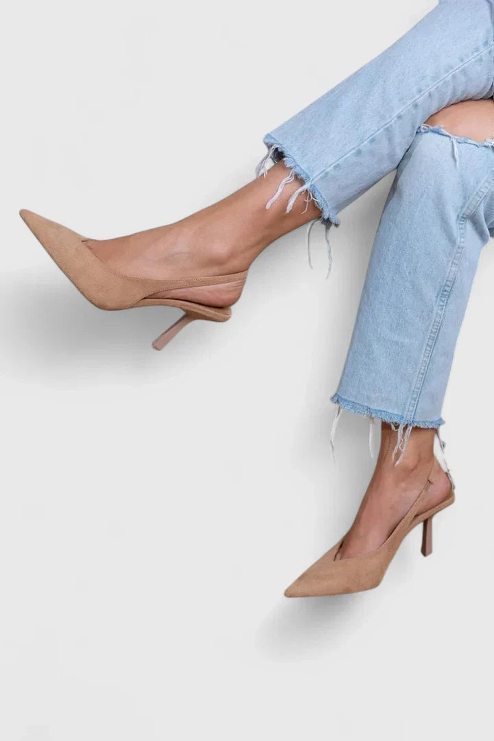 Virelza | Women’s Pointed Toe Slingback Stiletto Heels