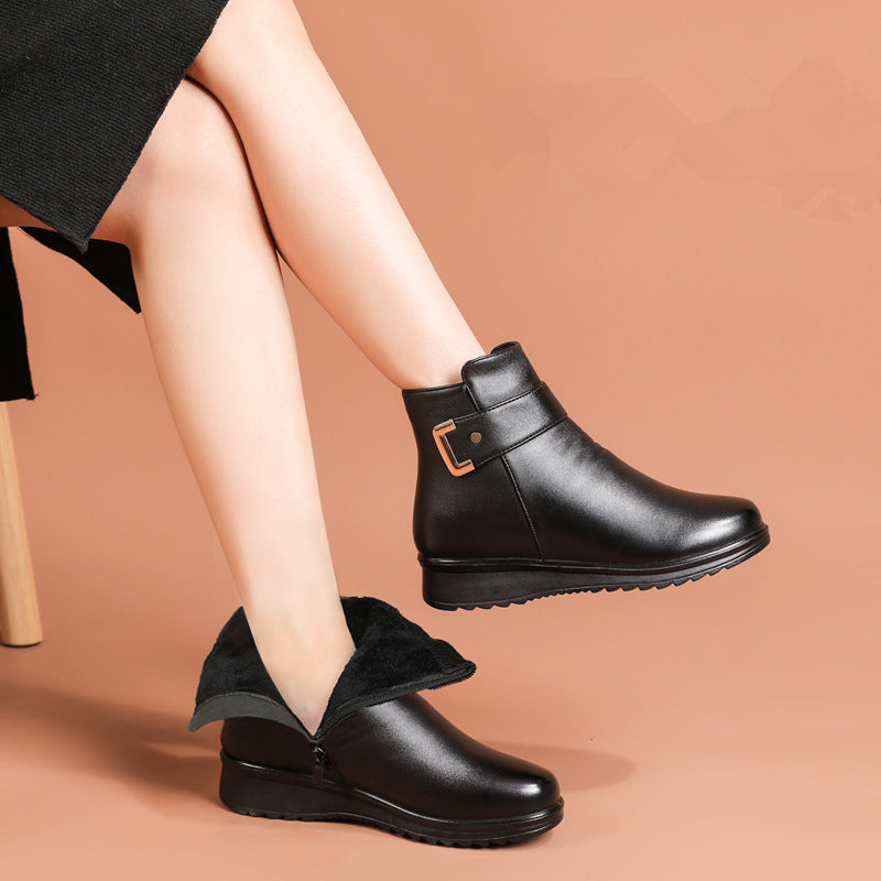 Claire | Women’s Fleece-Lined Orthopedic Leather Ankle Boots