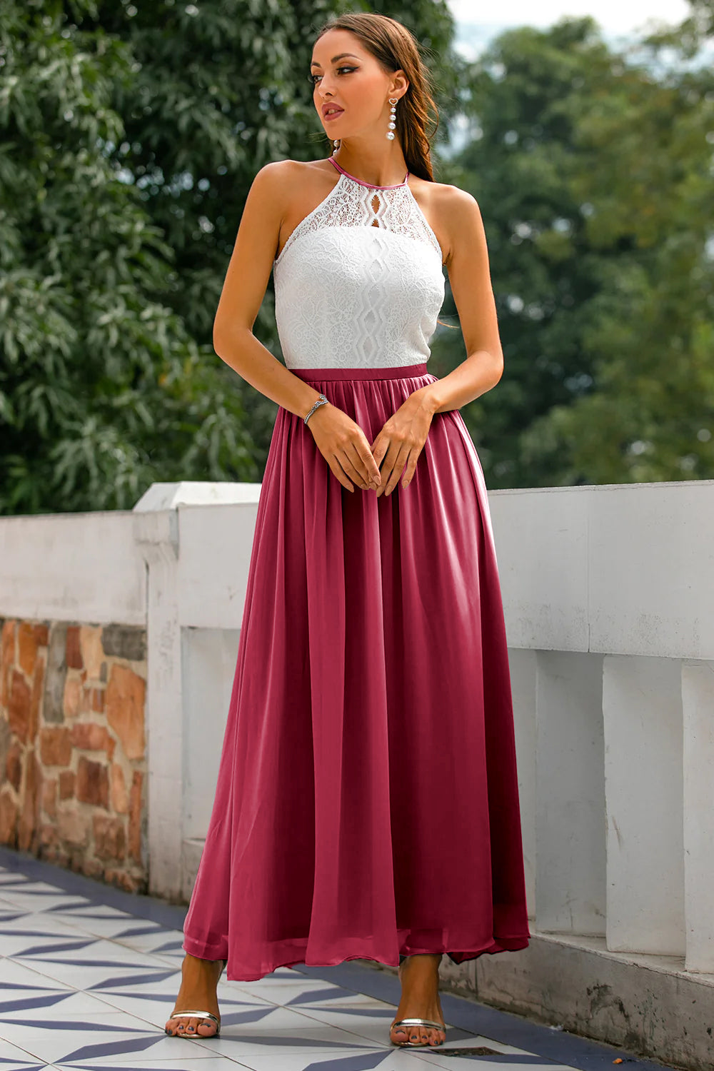 Michelle | Women’s Wedding Guest Halter Maxi Dress