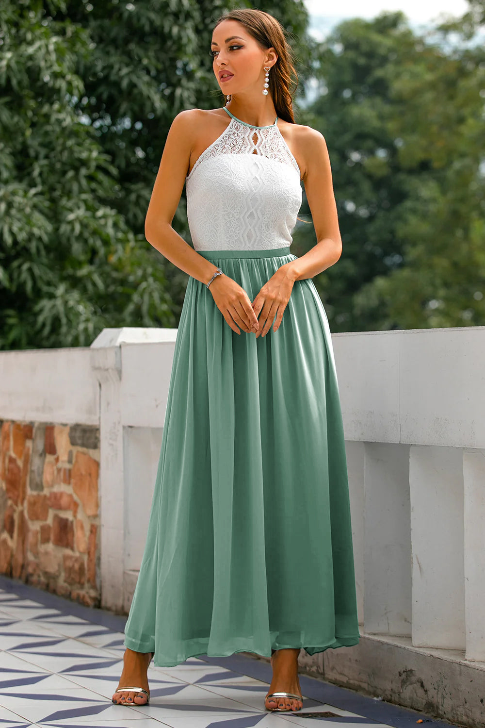 Michelle | Women’s Wedding Guest Halter Maxi Dress