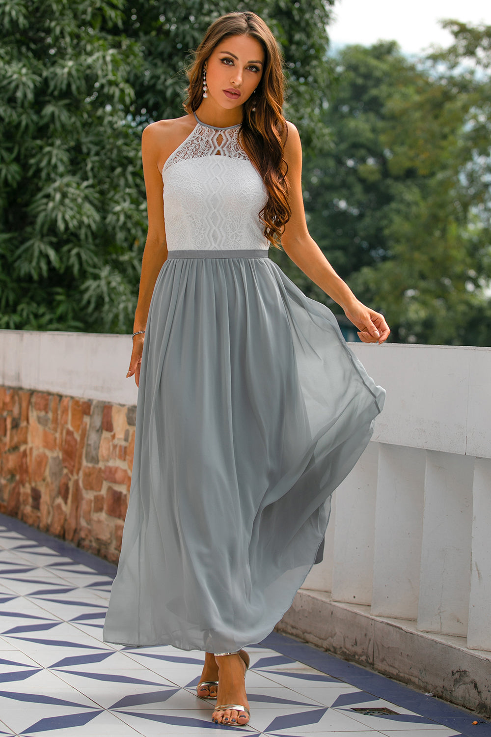Michelle | Women’s Wedding Guest Halter Maxi Dress