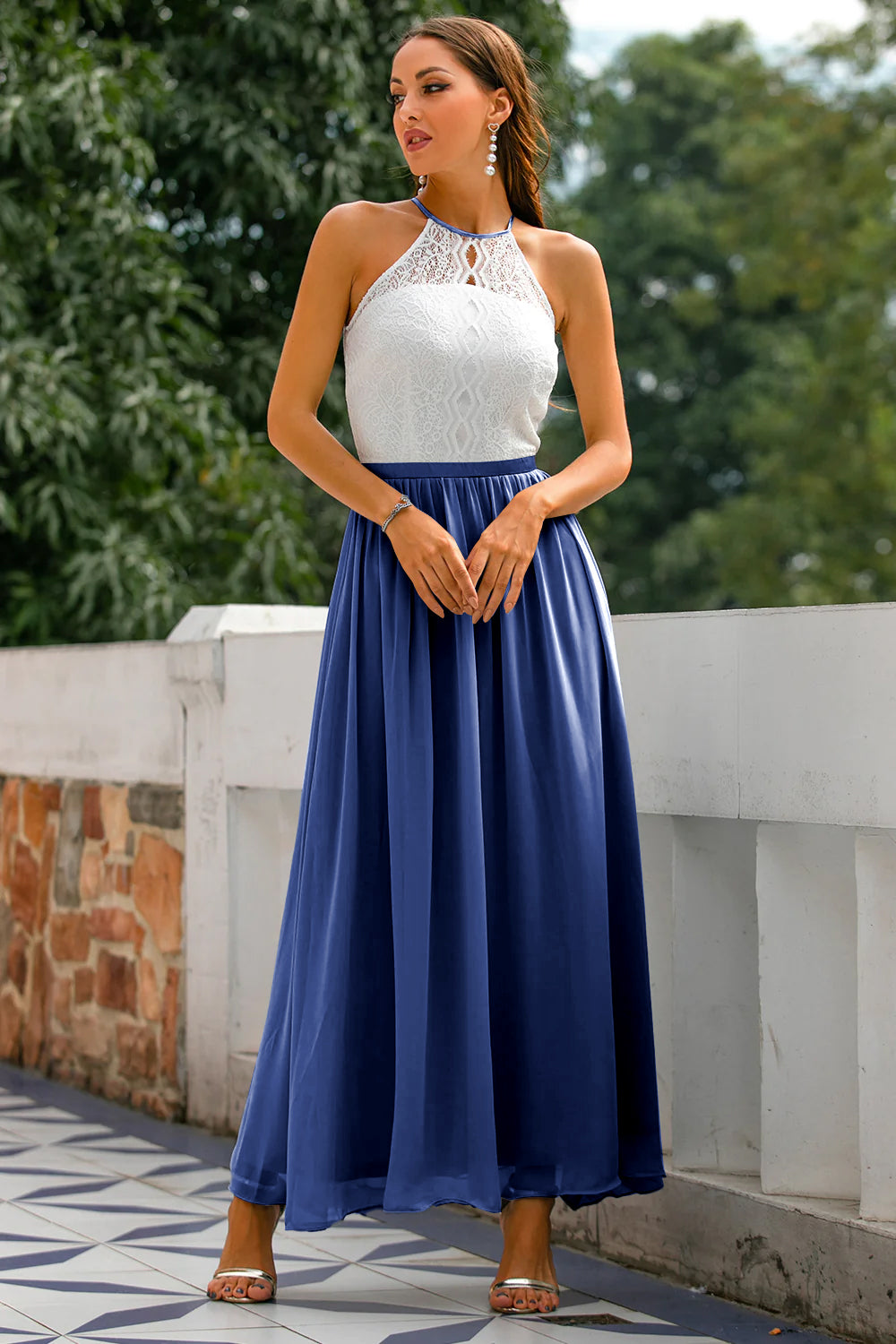 Michelle | Women’s Wedding Guest Halter Maxi Dress