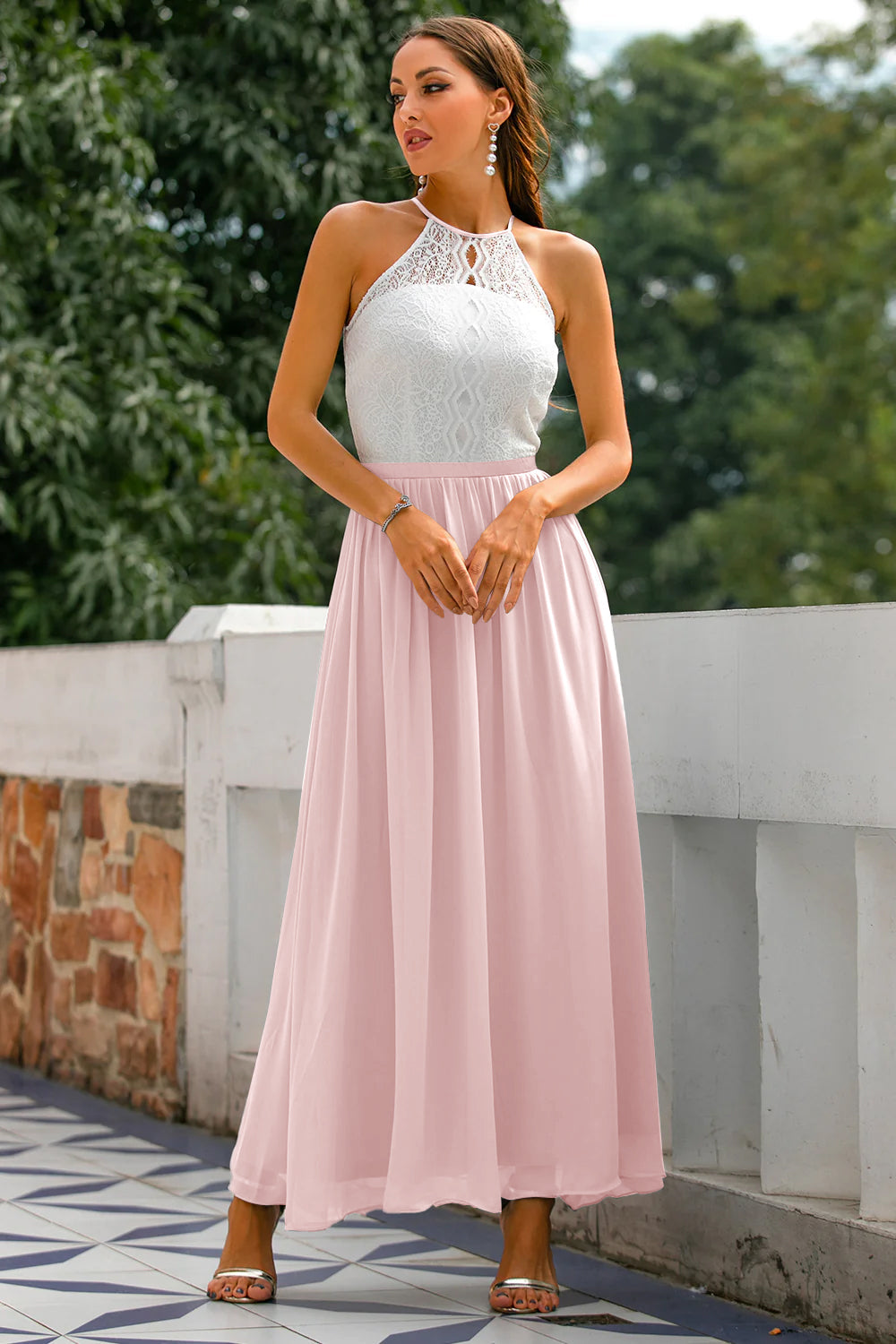Michelle | Women’s Wedding Guest Halter Maxi Dress