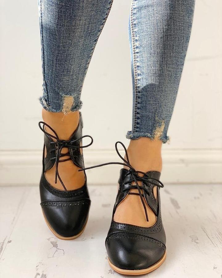 Briarose | Women’s Heeled Lace-Up T-Strap Orthopedic Shoes