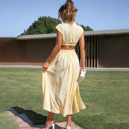 Lavan | Women’s Elegant Cutout Midi Dress