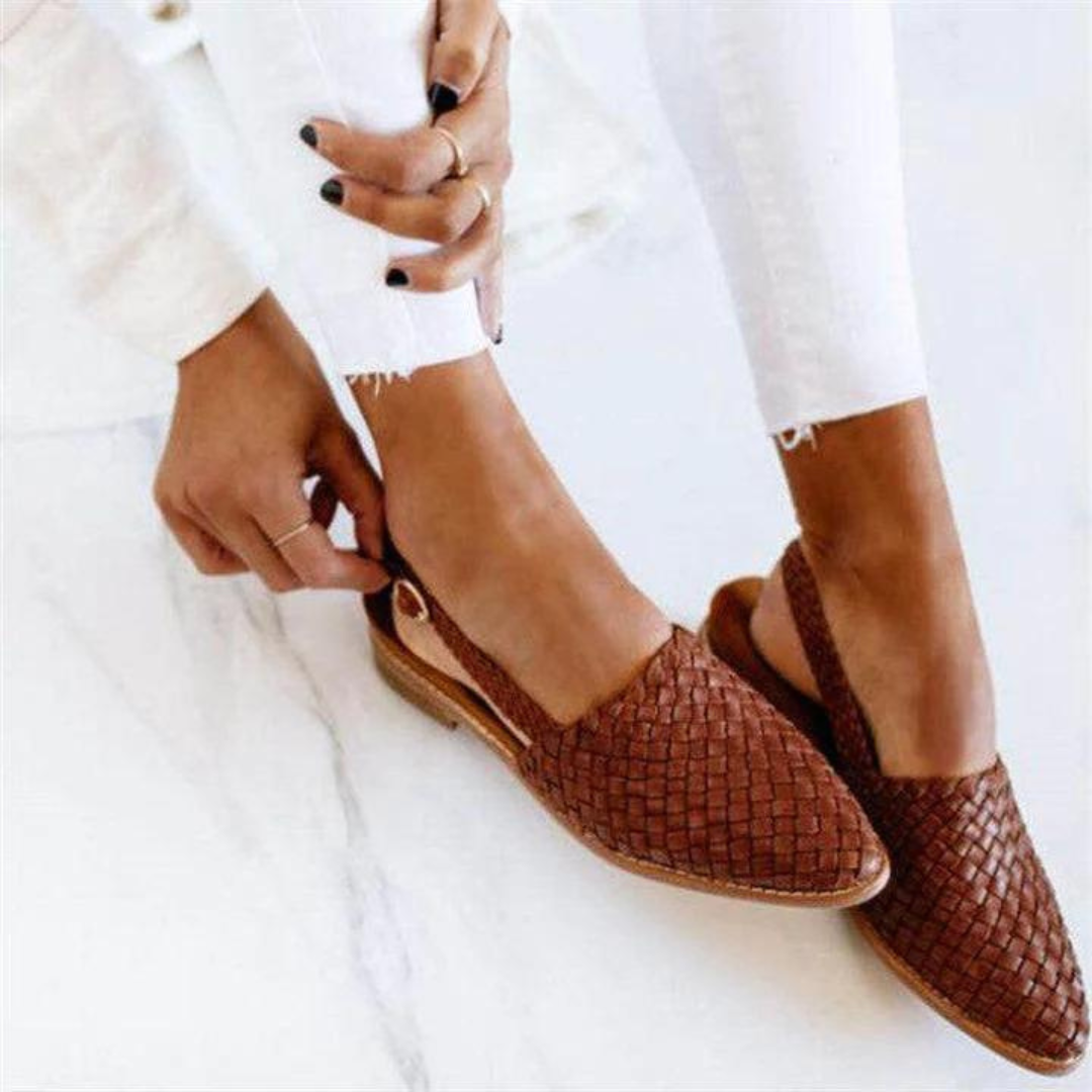 Tina | Women’s Woven Pointed Toe Flat Loafers