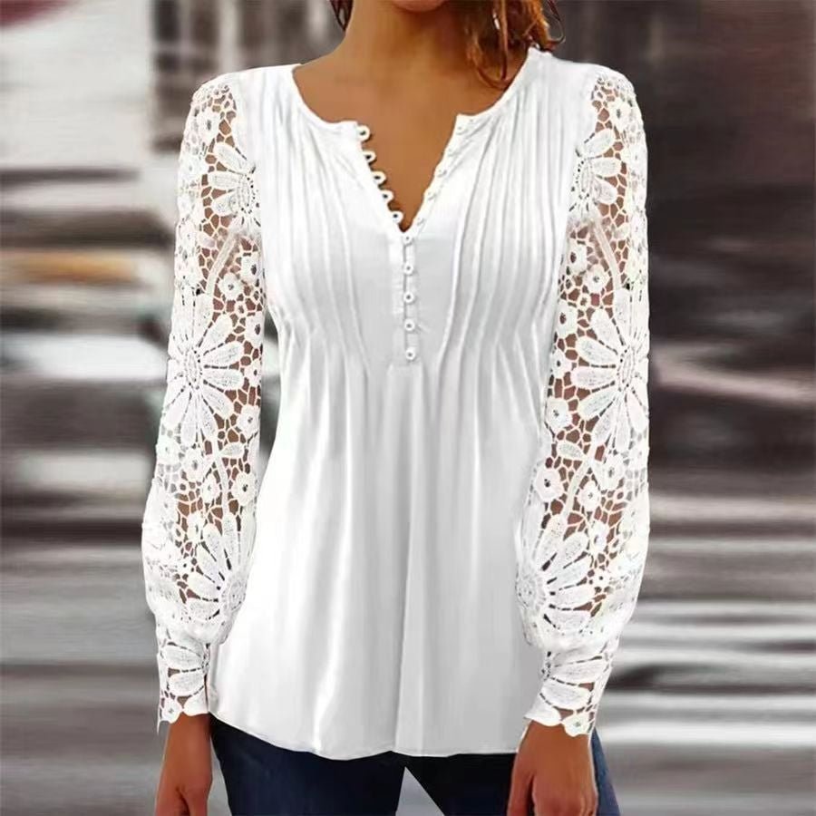 Claudette | Women’s Lace Sleeve Blouse