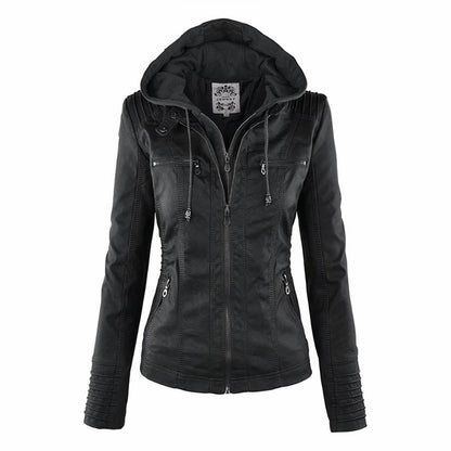 Clara | Women's Hooded Moto Jacket