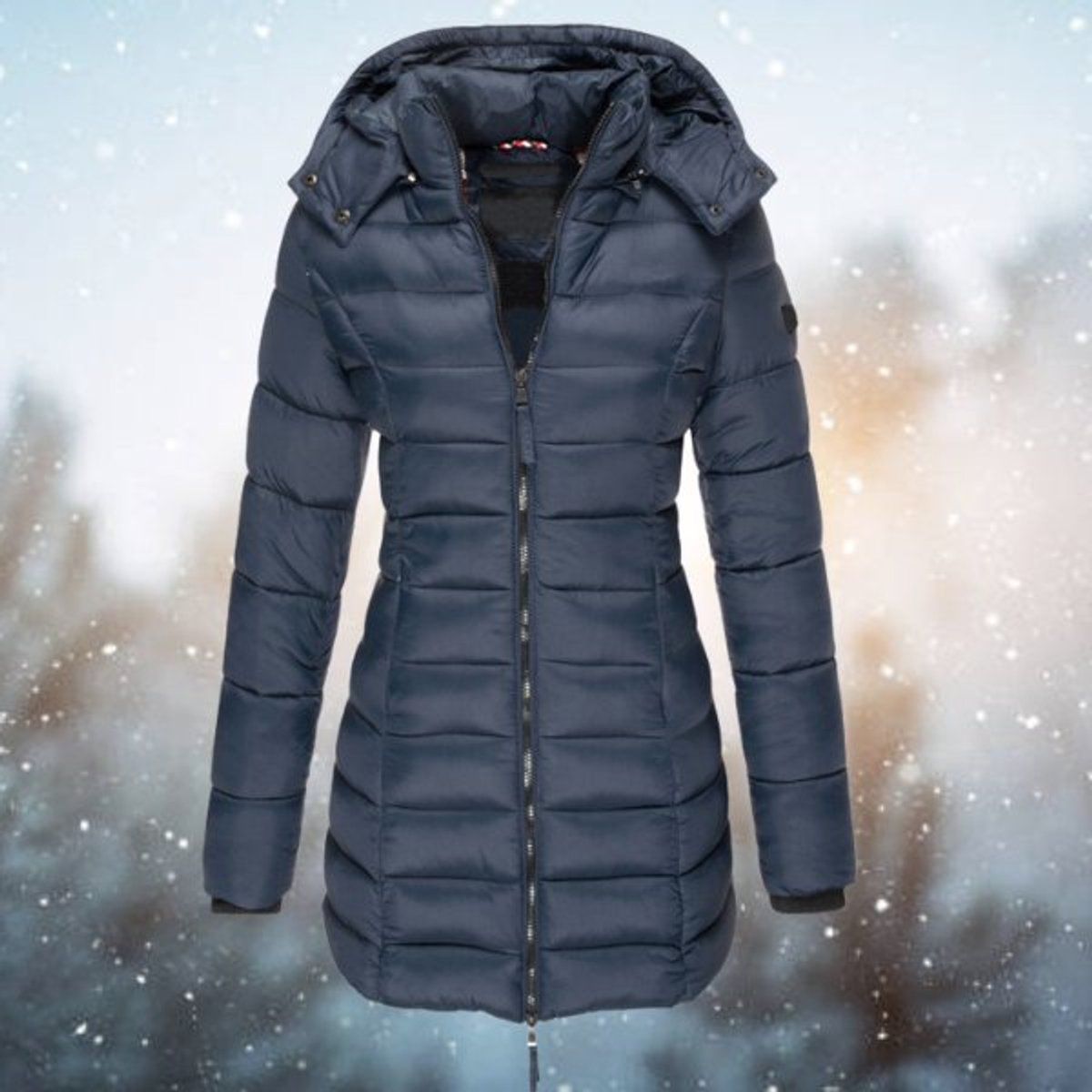 Amelia | Women's Long Hooded Quilted Puffer Coat