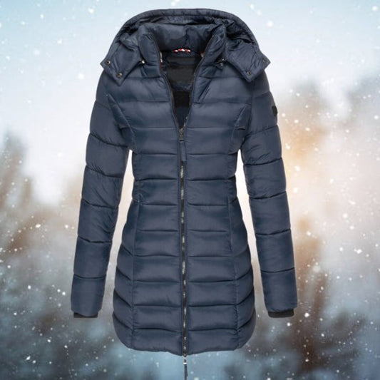 Amelia | Women's Long Hooded Quilted Puffer Coat