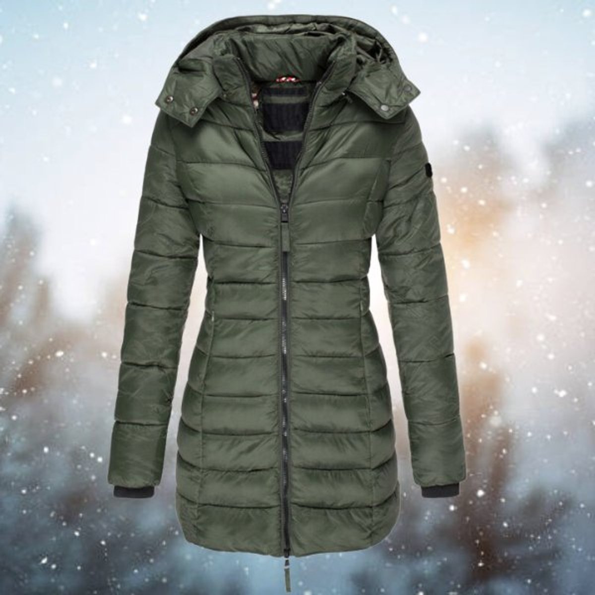 Amelia | Women's Long Hooded Quilted Puffer Coat